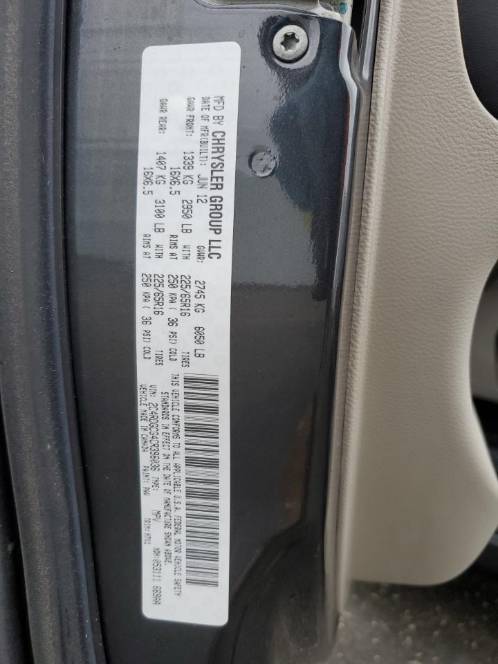 2012 Dodge Caravan VIN 2C4RDGCG4CR396036 Copart auction photo, rear end / minor dent/scratches damage thumbnail 13