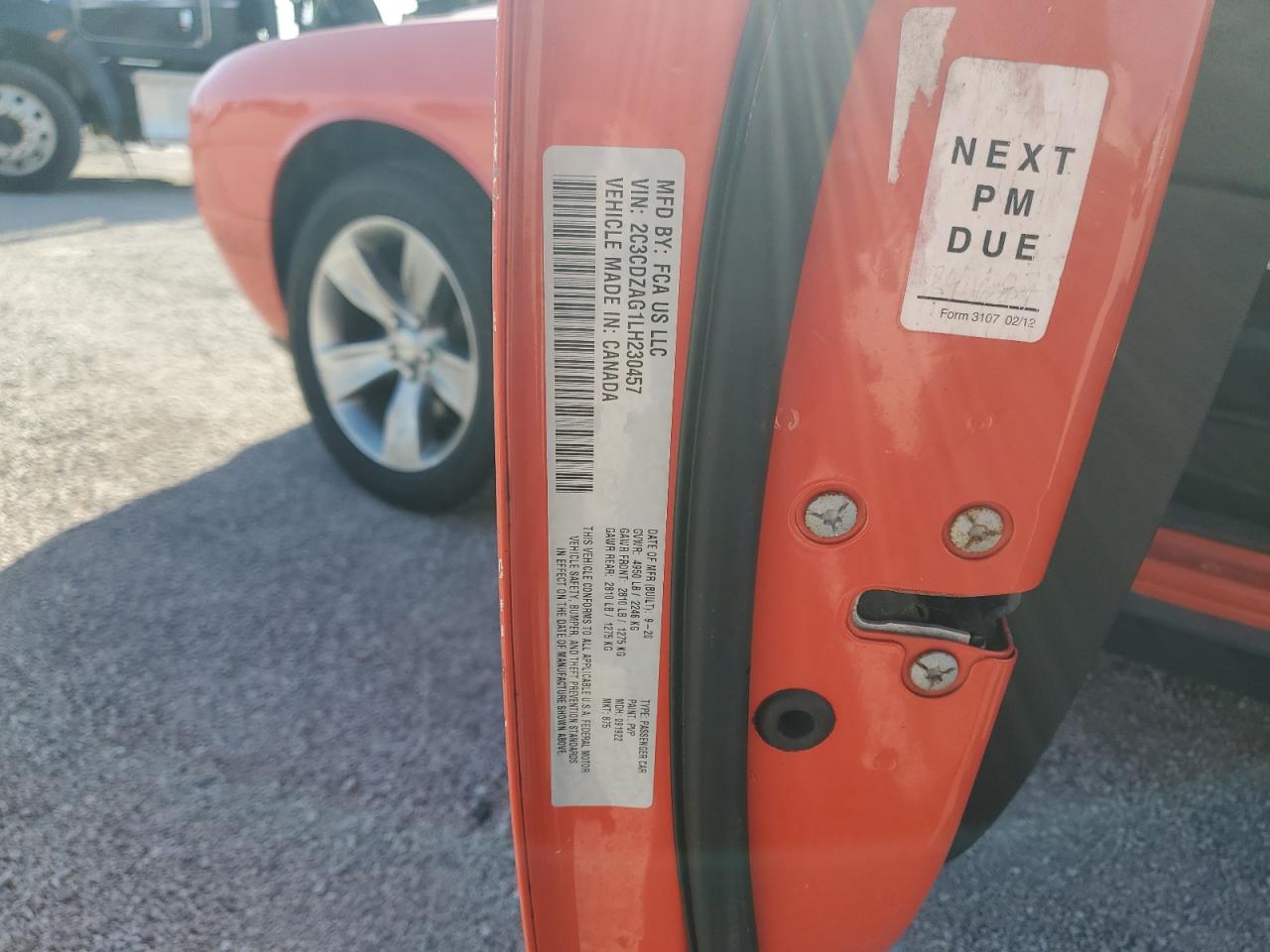 2020 Dodge Challenger VIN 2C3CDZAG1LH230457 Copart auction photo, mechanical damage thumbnail 13