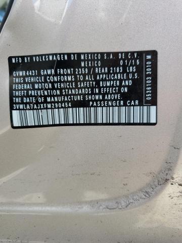 2015 Volkswagen Jetta VIN 3VWLA7AJXFM290454 Copart auction photo, side / front end damage thumbnail 12