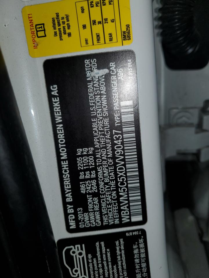 2013 BMW X1 VIN WBAVM5C5XDVV90437 Copart auction photo, mechanical / minor dent/scratches damage thumbnail 13