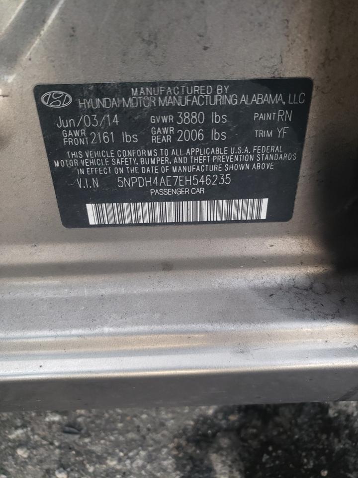 2014 Hyundai Elantra VIN 5NPDH4AE7EH546235 Copart auction photo, front end damage thumbnail 12