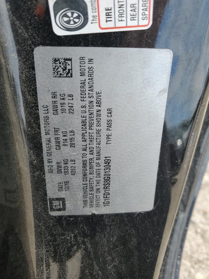 2016 Chevrolet Camaro VIN 1G1FD1RS8G0130491 Copart auction photo, side damage thumbnail 13