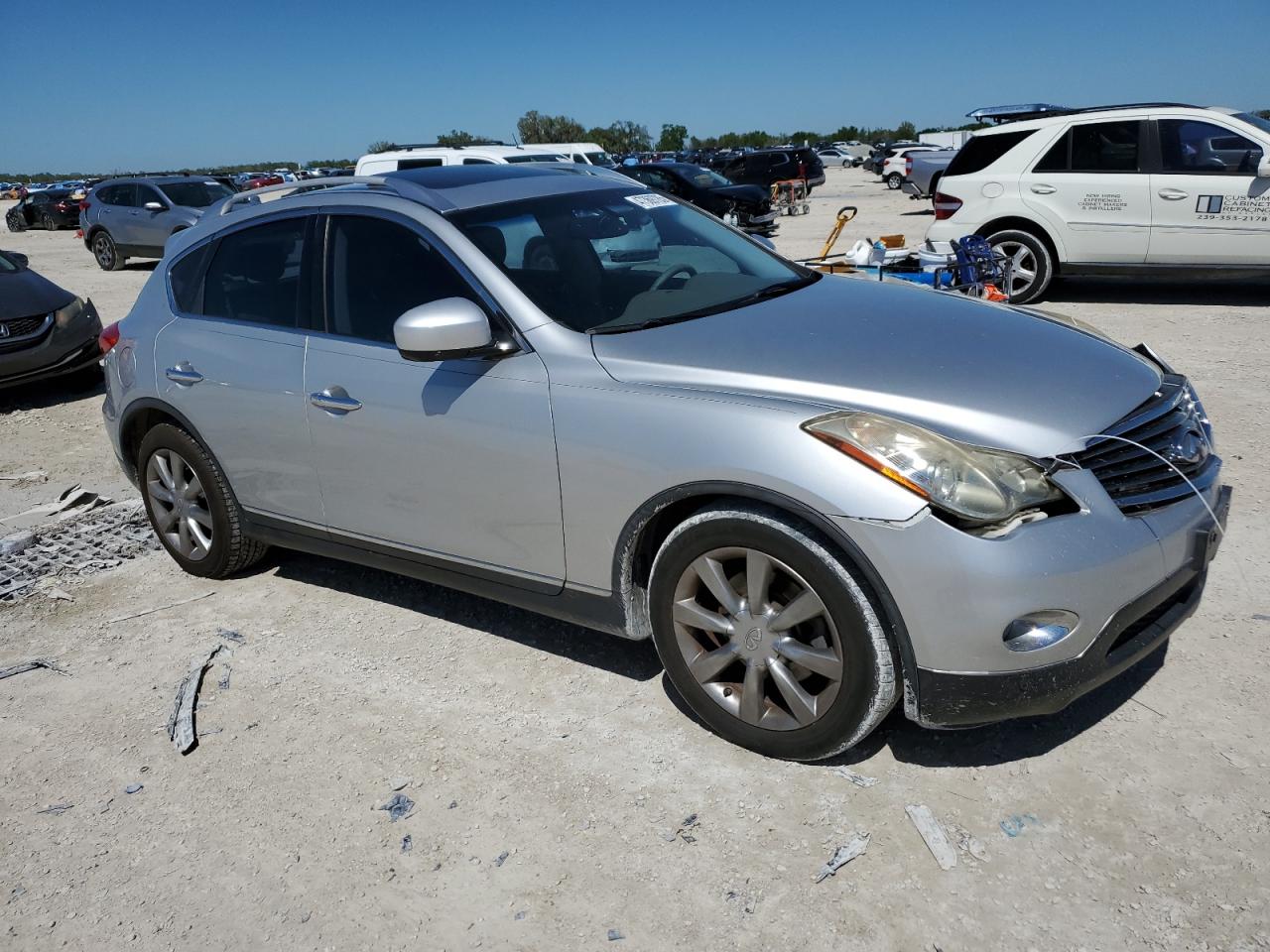 2010 Infiniti EX VIN JN1AJ0HP7AM702350 Copart auction photo, front end damage thumbnail 4