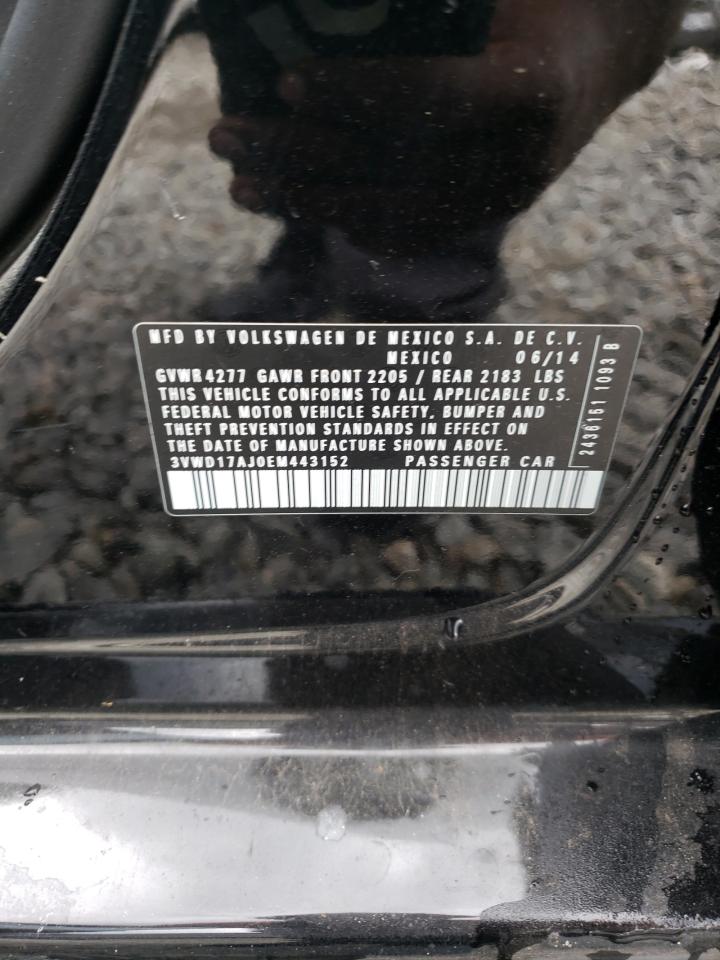 2014 Volkswagen Jetta VIN 3VWD17AJ0EM443152 Copart auction photo, front end damage thumbnail 13