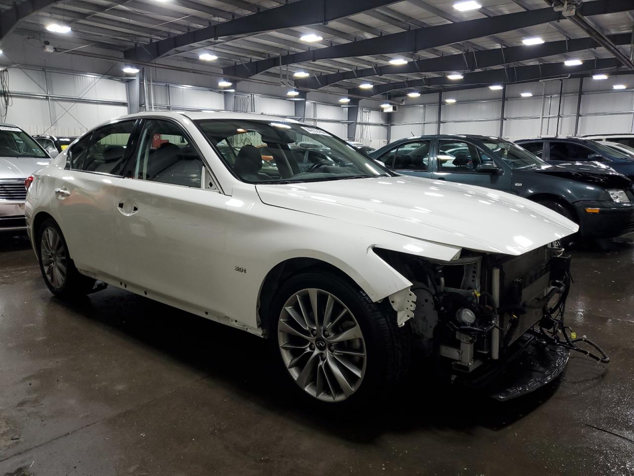 2019 Infiniti Q50 VIN JN1EV7AR7KM550324 Copart auction photo, front end / side damage thumbnail 4