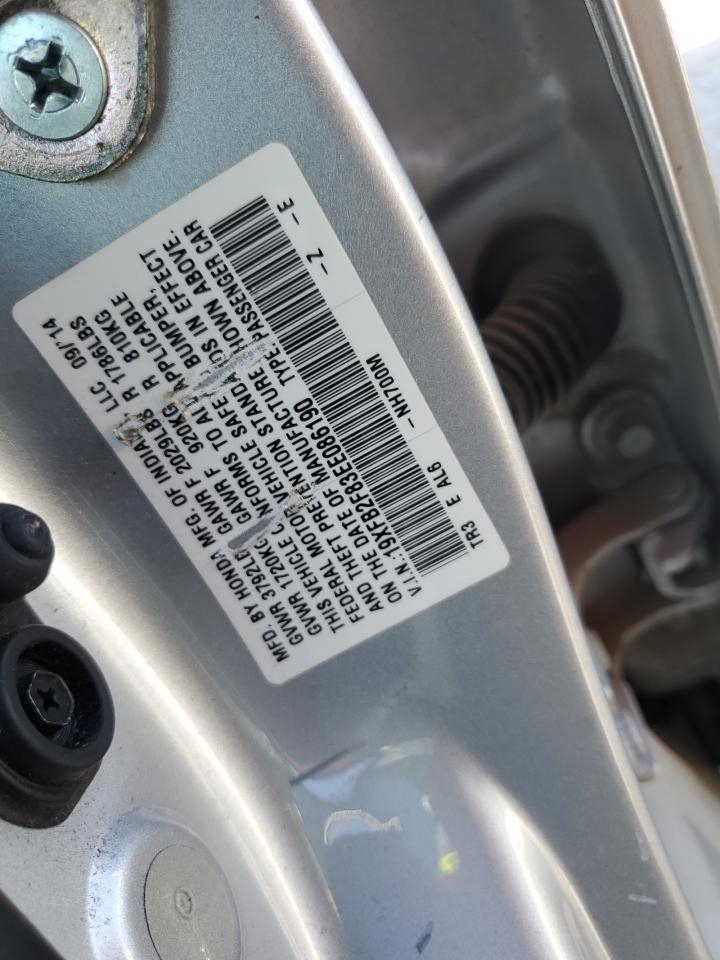 2014 Honda Civic VIN 19XFB2F83EE086190 Copart auction photo, front end damage thumbnail 12