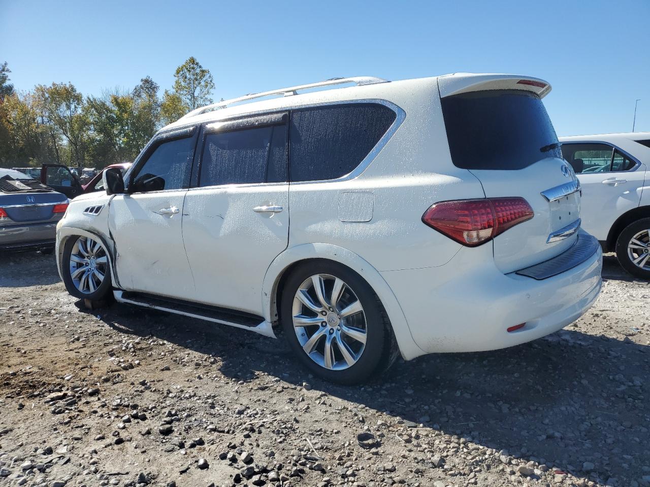 2013 Infiniti QX56 VIN JN8AZ2NE8D9042402 Copart auction photo, front end / side damage thumbnail 2