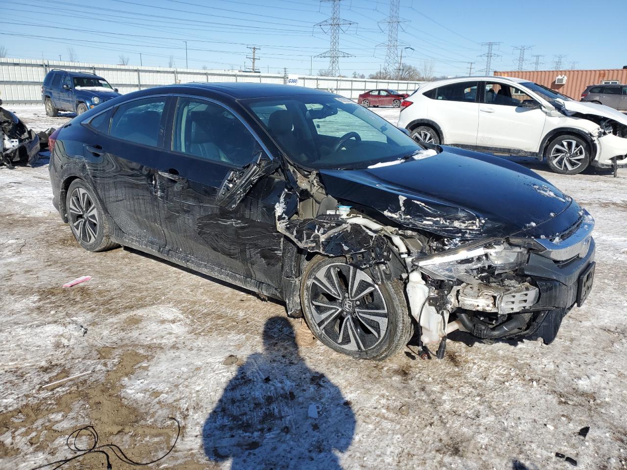 2017 Honda Civic VIN 19XFC1F78HE019345 Copart auction photo, front end / side damage thumbnail 4