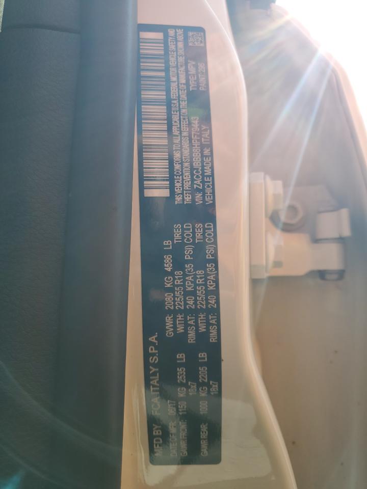 2017 Jeep Renegade VIN ZACCJBBB8HPF79443 Copart auction photo, front end / side damage thumbnail 13