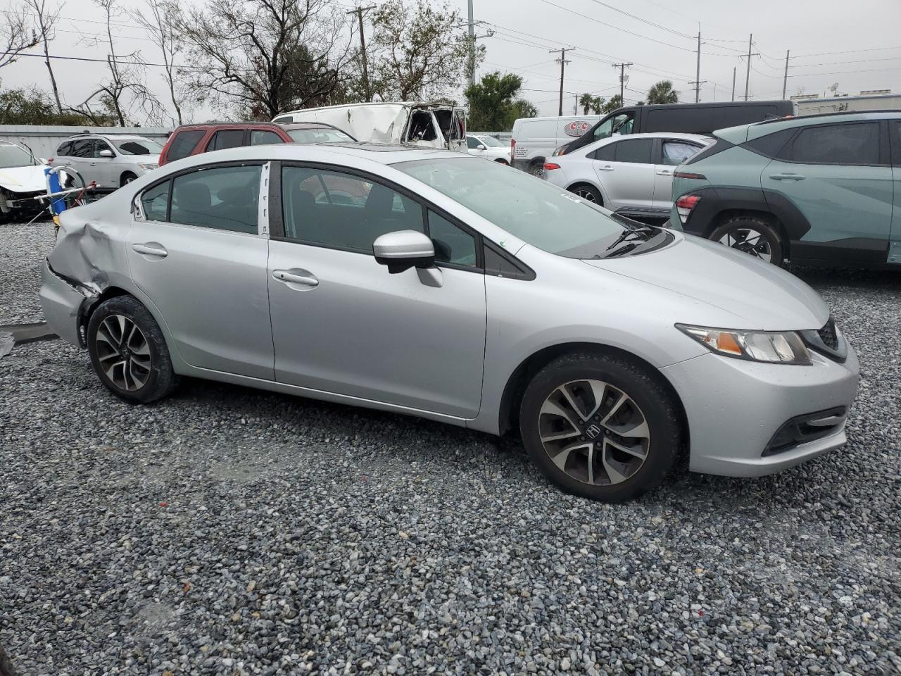 2014 Honda Civic VIN 19XFB2F80EE033110 Copart auction photo, side damage thumbnail 4