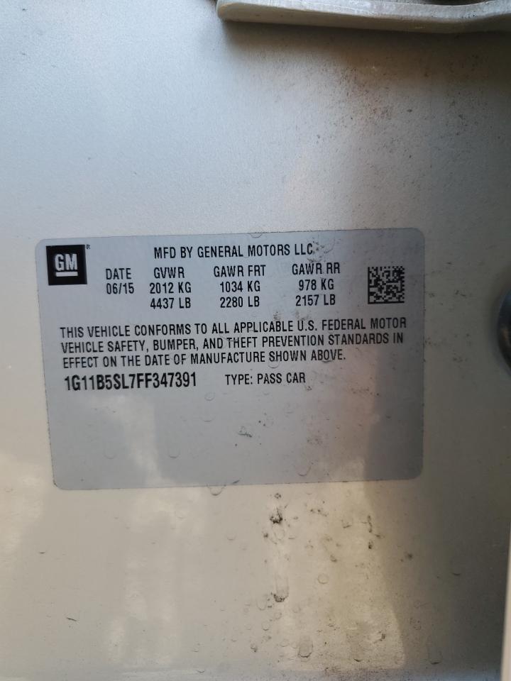 2015 Chevrolet Malibu VIN 1G11B5SL7FF347391 Copart auction photo, front end damage thumbnail 14
