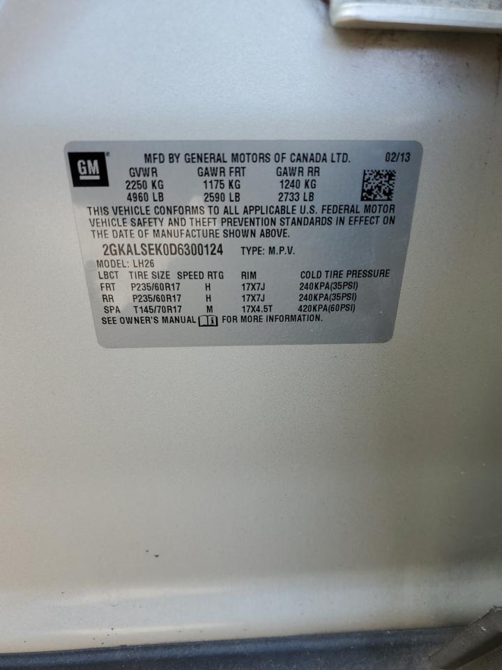 2013 GMC Terrain VIN 2GKALSEK0D6300124 Copart auction photo, front end damage thumbnail 13