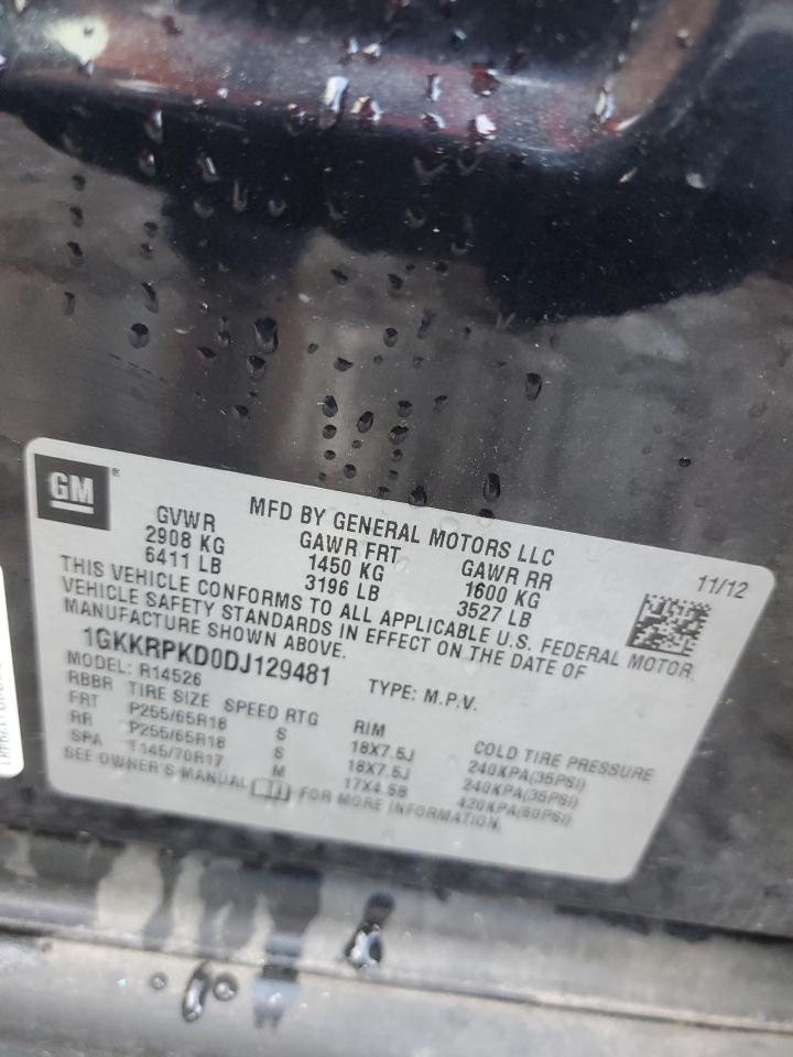 2013 GMC Acadia VIN 1GKKRPKD0DJ129481 Copart auction photo, all over damage thumbnail 14