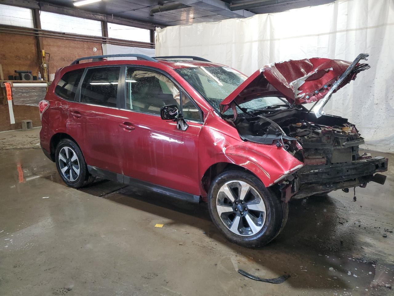 2018 Subaru Forester VIN JF2SJAJC3JH461086 Copart auction photo, front end / side damage thumbnail 4