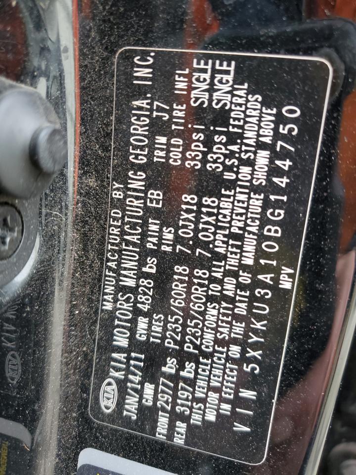 2011 KIA Sorento VIN 5XYKU3A10BG144750 Copart auction photo, mechanical damage thumbnail 13