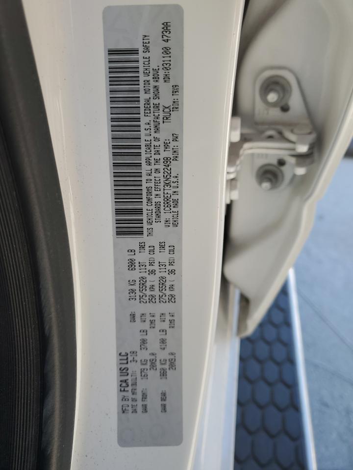 2019 RAM 1500 VIN 1C6RREFT3KN522498 Copart auction photo, front end / minor dent/scratches damage thumbnail 12