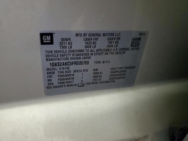 2015 GMC Yukon VIN 1GKS2AKC5FR506769 Copart auction photo, front end damage thumbnail 12