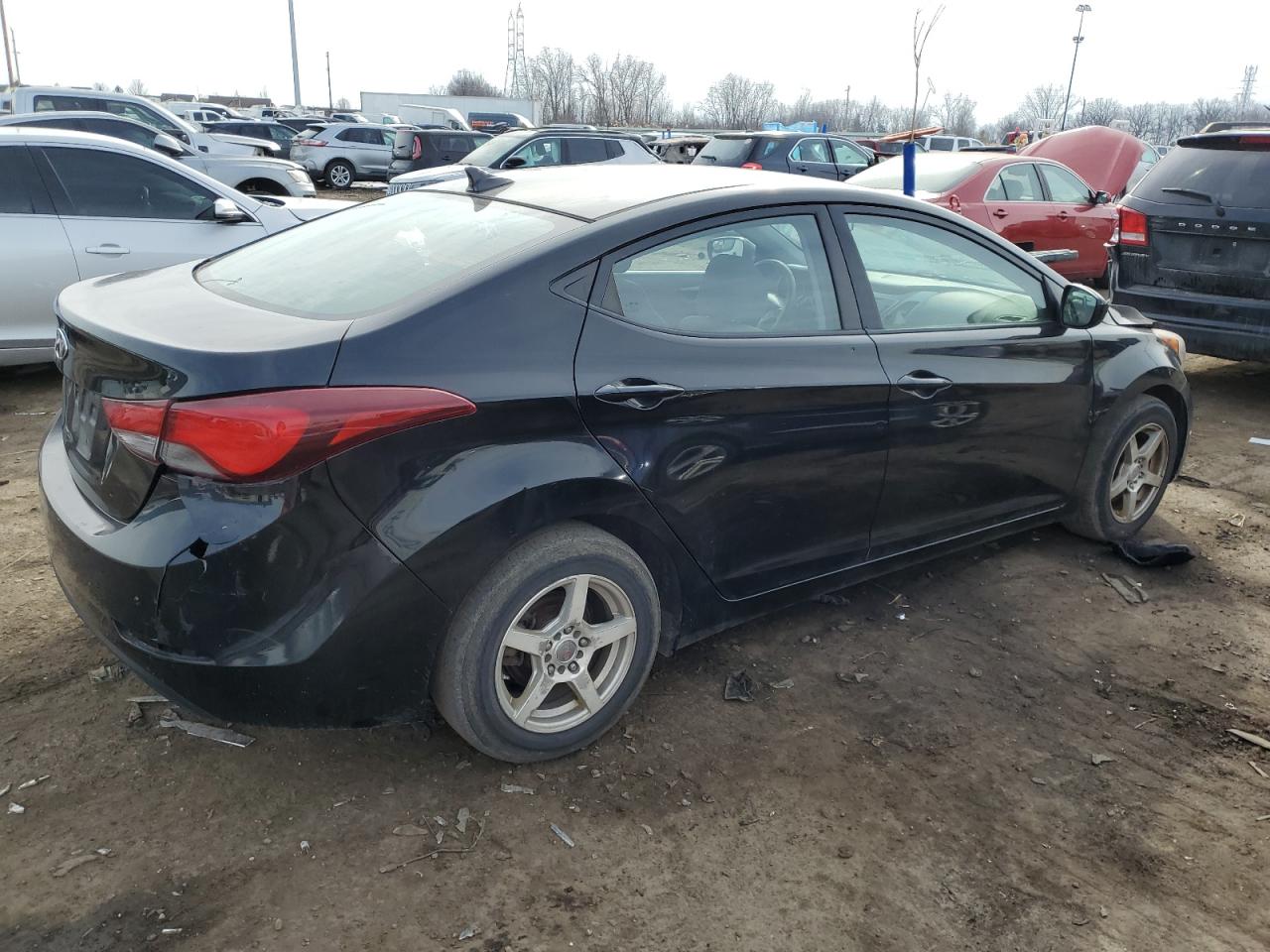 2015 Hyundai Elantra VIN KMHDH4AE8FU299360 Copart auction photo, rear end / side damage thumbnail 3