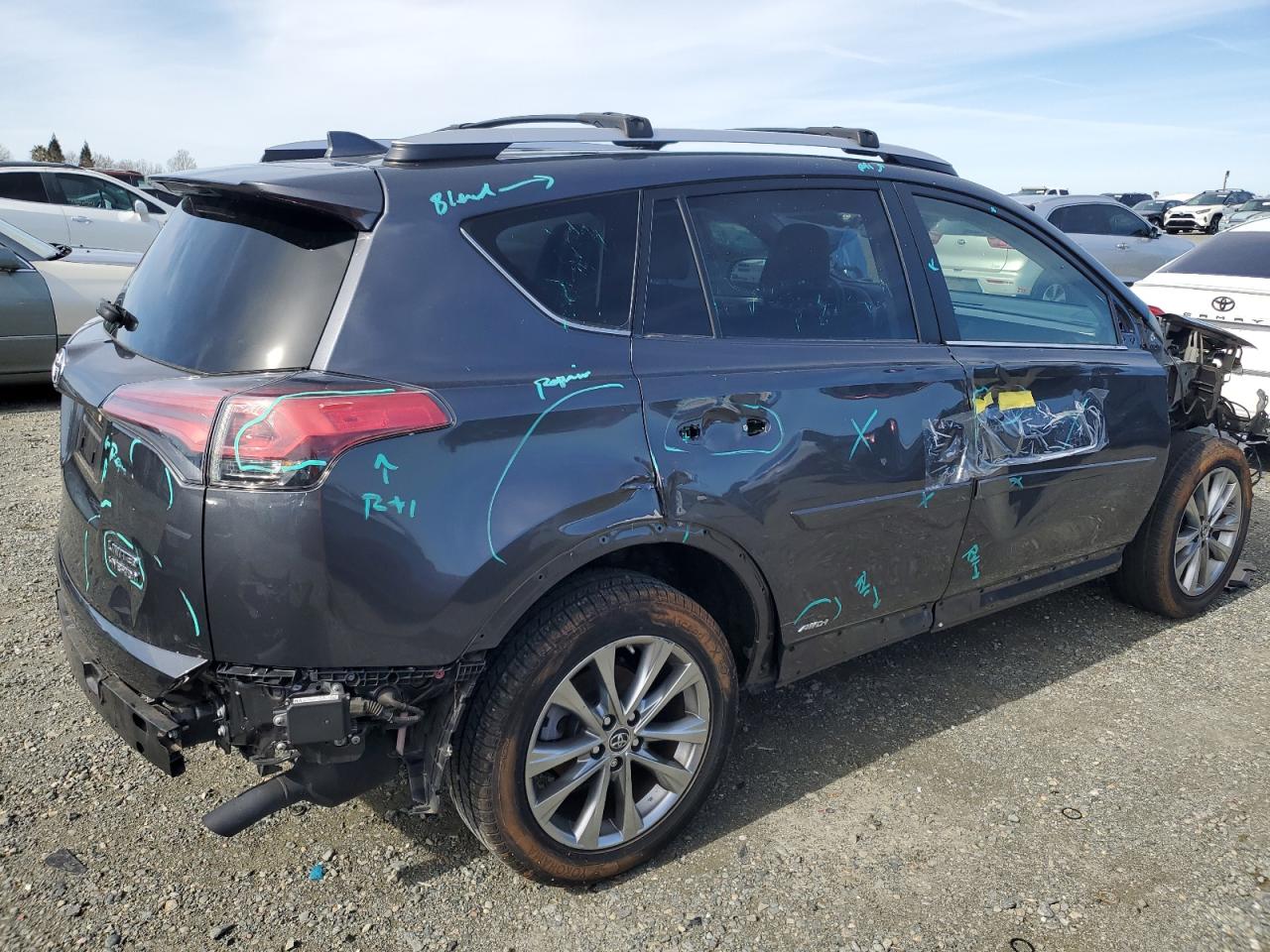2016 Toyota RAV 4 VIN JTMDJREV3GD052197 Copart auction photo, front end / side damage thumbnail 3