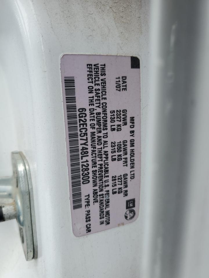 2008 Pontiac G8 VIN 6G2EC57Y48L128300 Copart auction photo, all over damage thumbnail 14