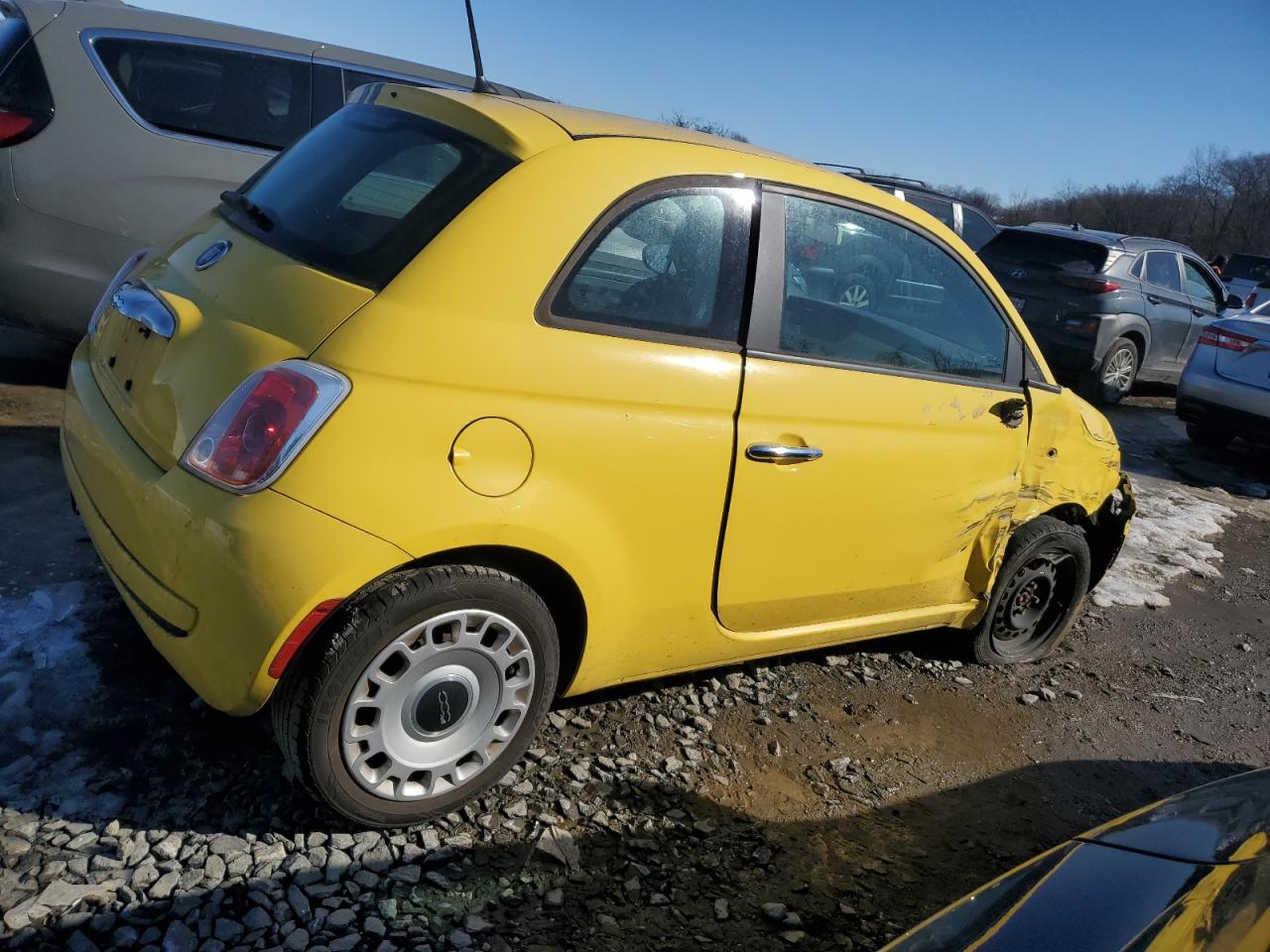 2012 Fiat 500 VIN 3C3CFFAR3CT145038 Copart auction photo, side / front end damage thumbnail 3