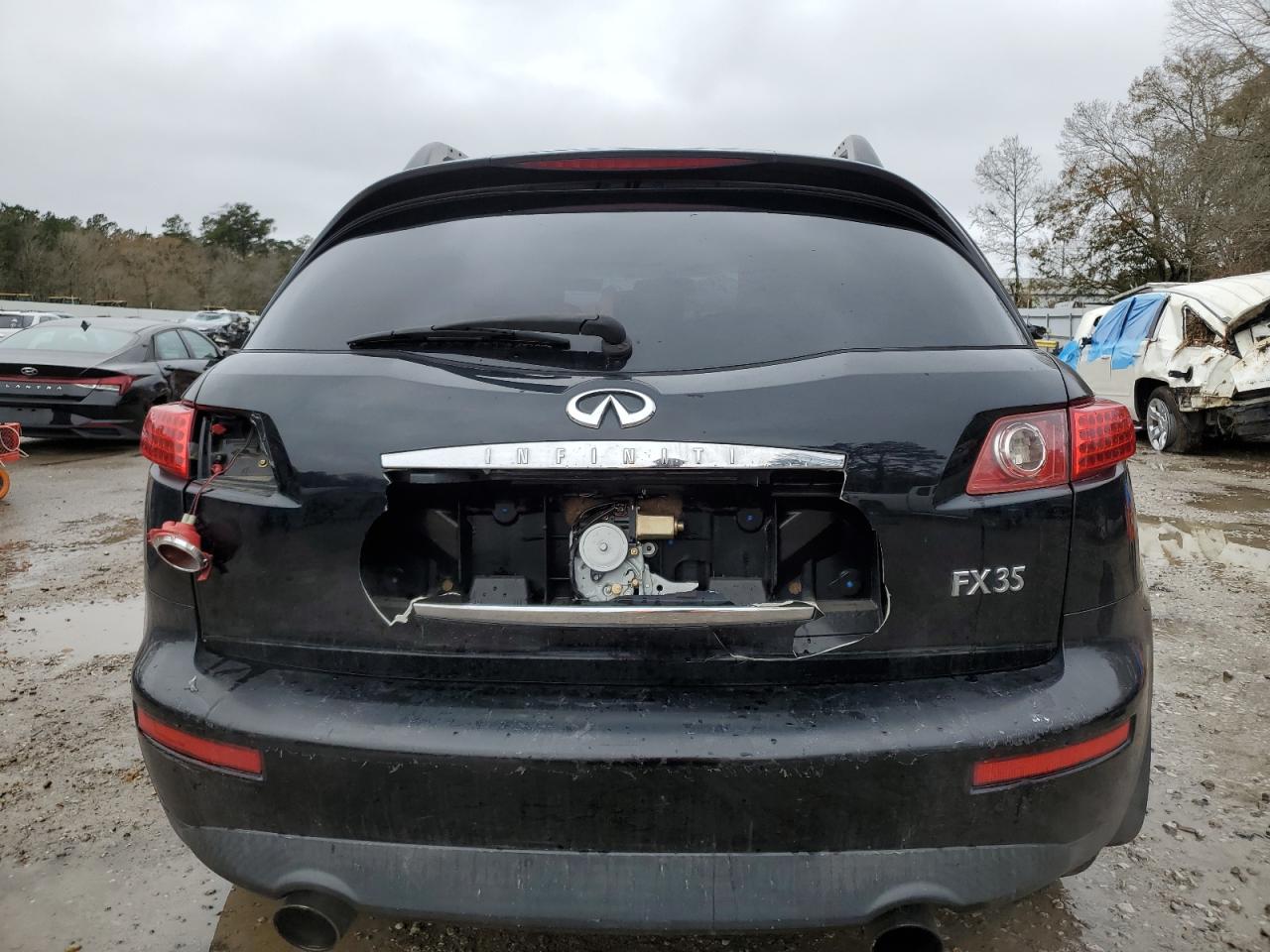 2005 Infiniti FX VIN JNRAS08U55X109834 Copart auction photo, rear end damage thumbnail 6