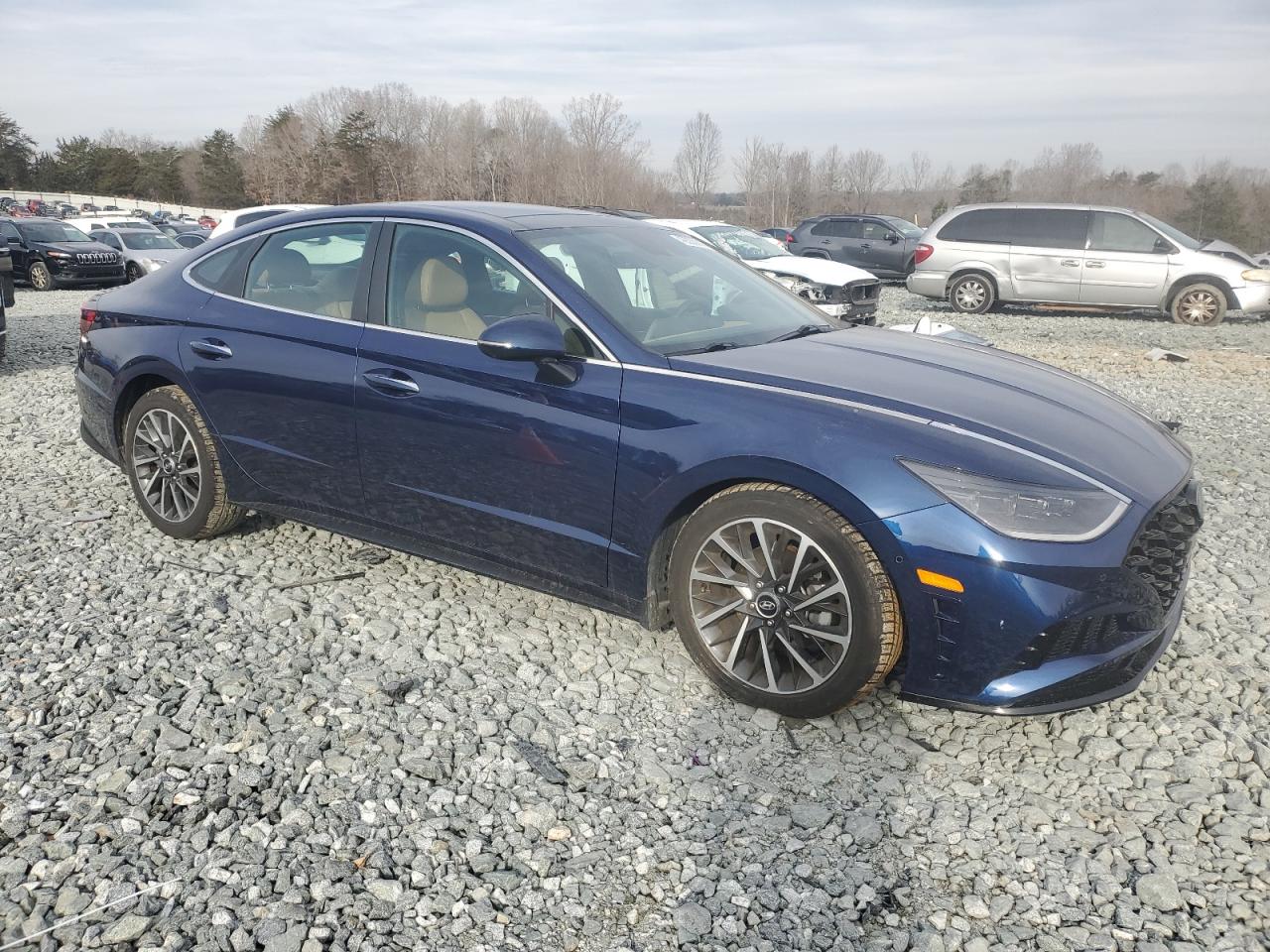 2021 Hyundai Sonata VIN 5NPEH4J22MH131381 Copart auction photo, front end / side damage thumbnail 4