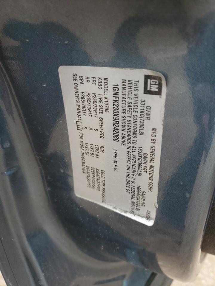 2009 Chevrolet Tahoe VIN 1GNFK230X9R242080 Copart auction photo, front end damage thumbnail 13