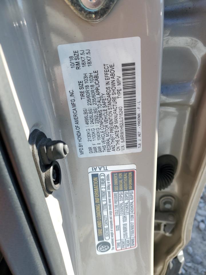 2018 Honda CR-V VIN 5J6RW1H52JL016240 Copart auction photo, front end damage thumbnail 14