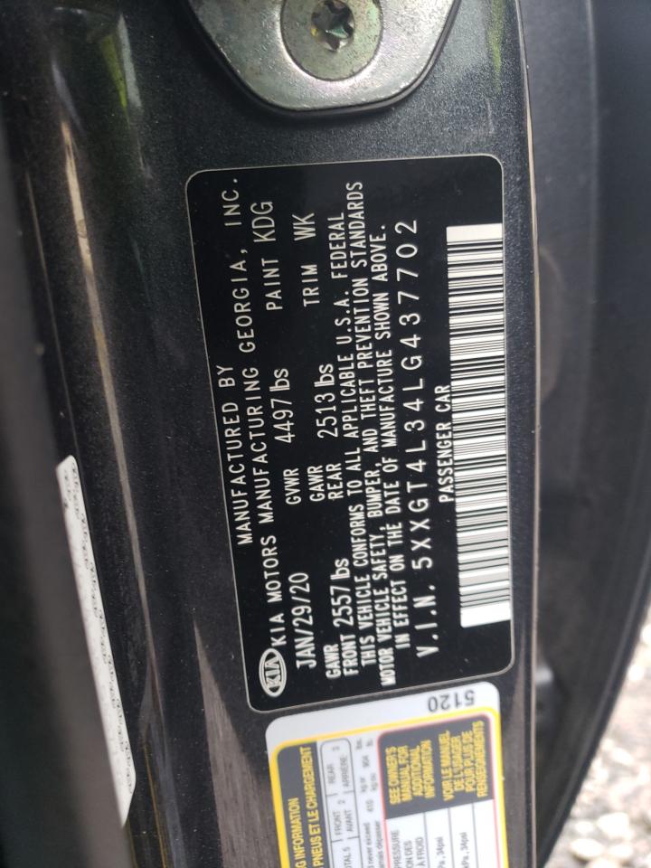 2020 KIA Optima VIN 5XXGT4L34LG437702 Copart auction photo, front end damage thumbnail 12