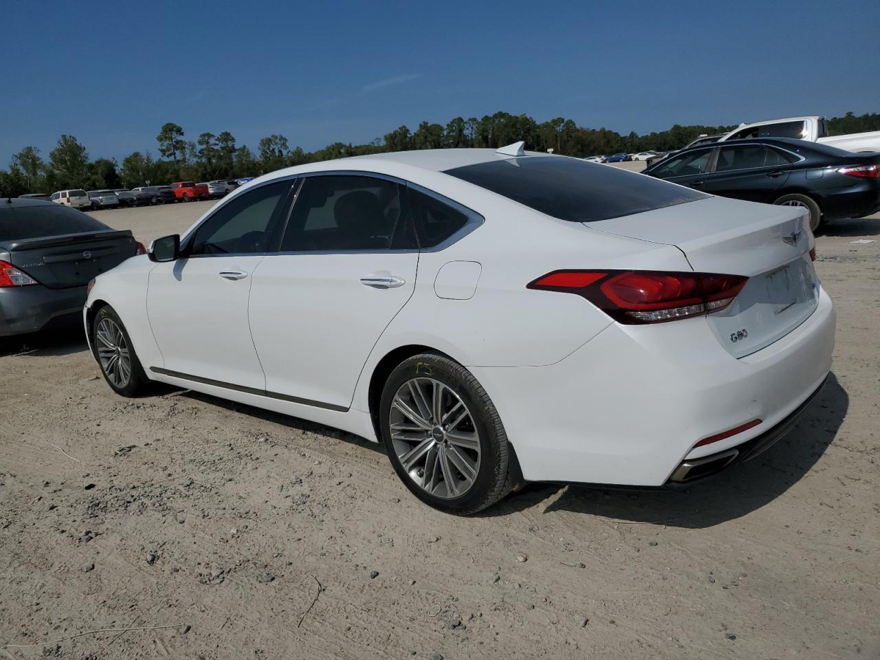 2018 Genesis G80 VIN KMHGN4JE1JU245185 Copart auction photo, front end damage thumbnail 2