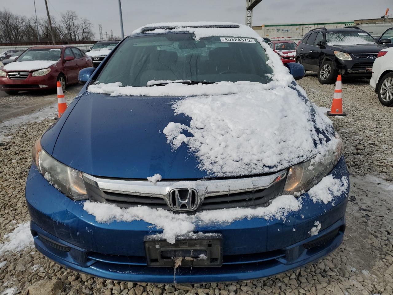 2012 Honda Civic VIN 2HGFB2F93CH571702 Copart auction photo, rear end damage thumbnail 5