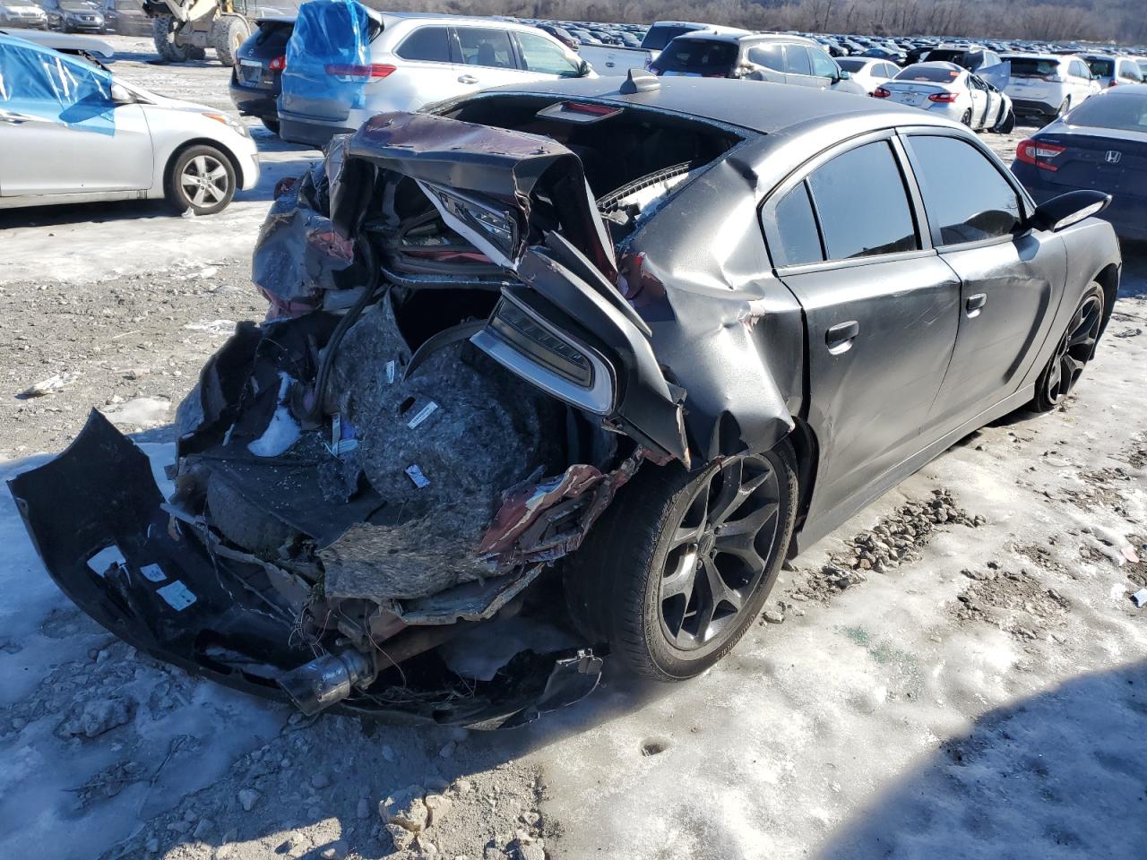 2018 Dodge Charger VIN 2C3CDXCT2JH272602 Copart auction photo, rear end / side damage thumbnail 3