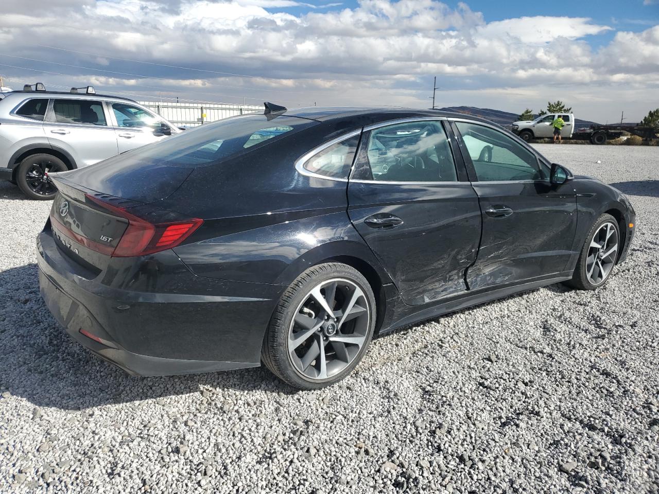 2023 Hyundai Sonata VIN KMHL44J20PA291947 Copart auction photo, side damage thumbnail 3