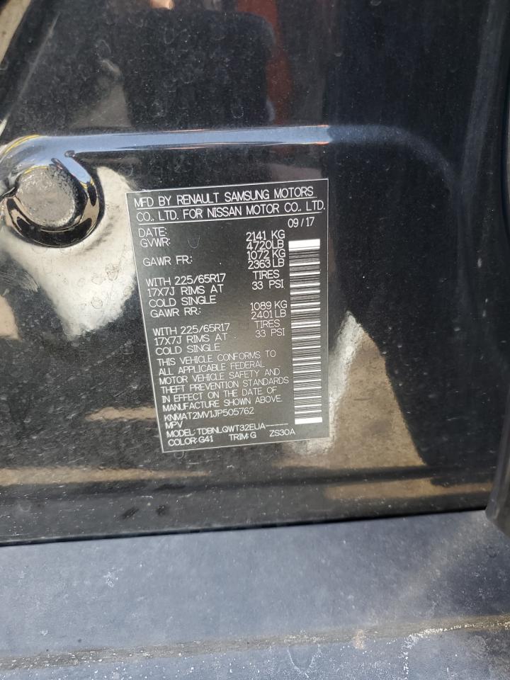 2018 Nissan Rogue VIN KNMAT2MV1JP505762 Copart auction photo, side damage thumbnail 12