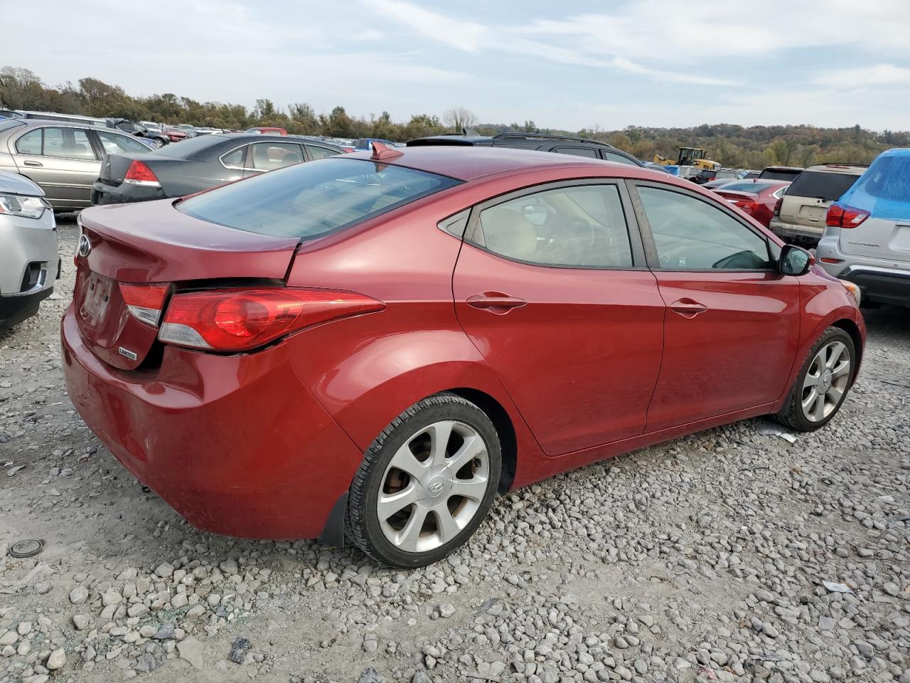2013 Hyundai Elantra VIN KMHDH4AE2DU527169 Copart auction photo, rear end damage thumbnail 3