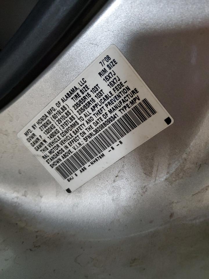 2008 Honda Odyssey VIN 5FNRL38298B099341 Copart auction photo, front end damage thumbnail 15