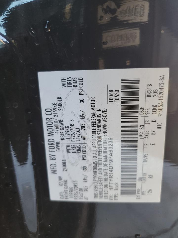 2009 Ford Ranger VIN 1FTYR14D19PA63236 Copart auction photo, front end / minor dent/scratches damage thumbnail 13