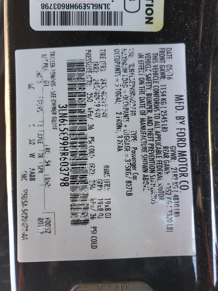 2017 Lincoln MKZ VIN 3LN6L5E99HR603798 Copart auction photo, side damage thumbnail 12
