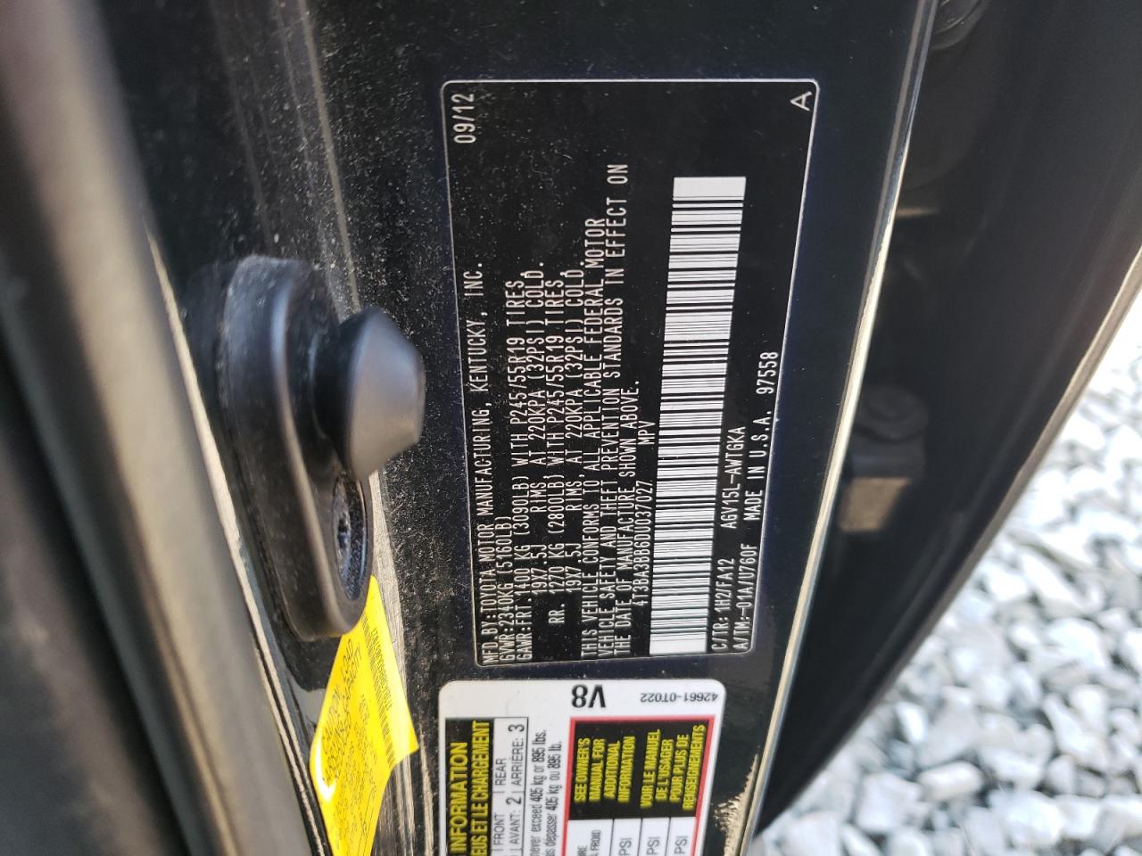 2013 Toyota Venza VIN 4T3BA3BB6DU037027 Copart auction photo, side / minor dent/scratches damage thumbnail 13