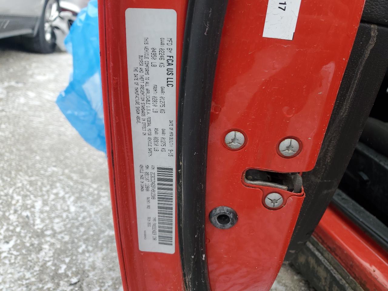 2015 Dodge Challenger VIN 2C3CDZAG5FH912309 Copart auction photo, all over damage thumbnail 13