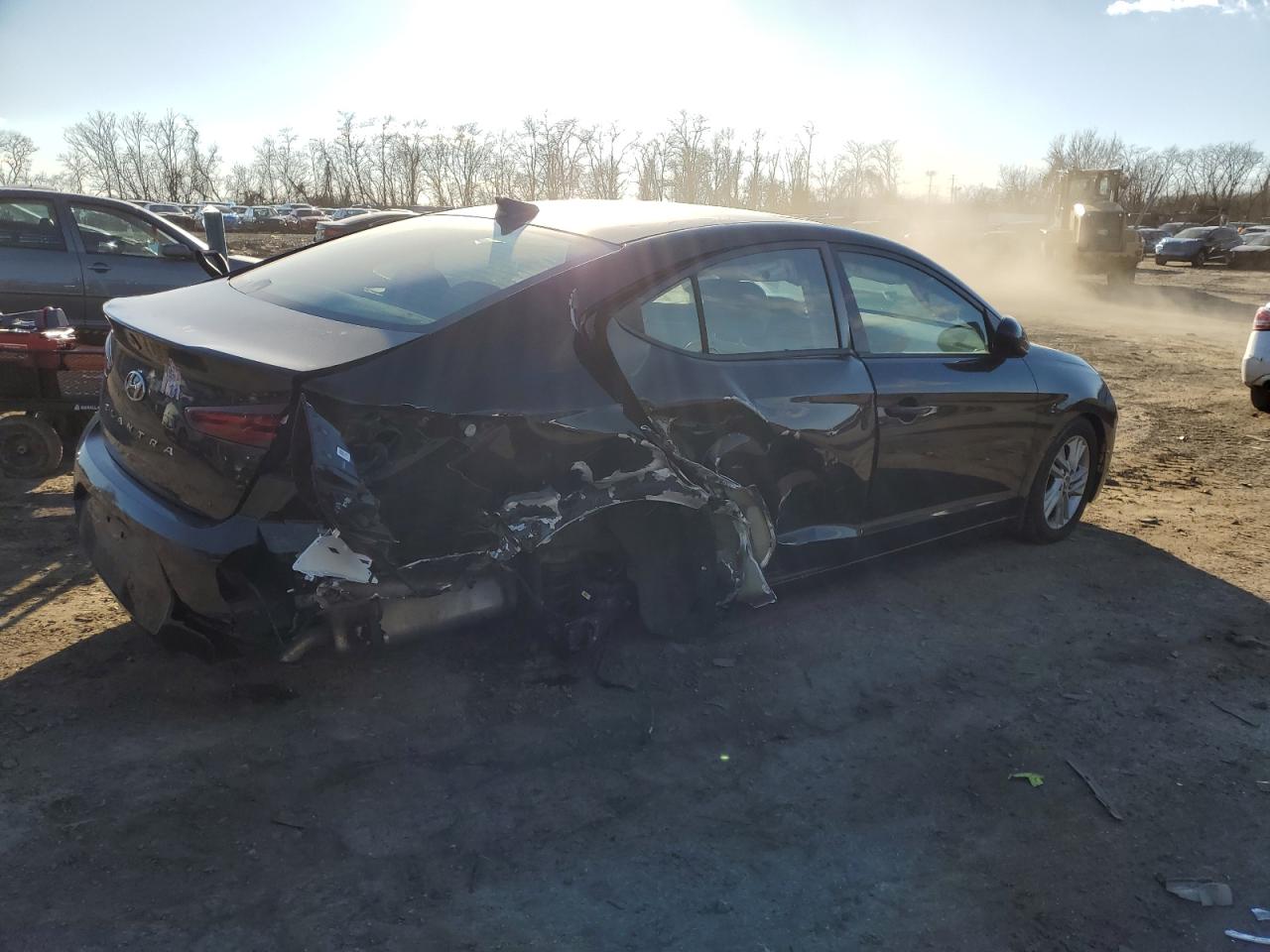 2020 Hyundai Elantra VIN KMHD84LF9LU962940 Copart auction photo, rear end / side damage thumbnail 3