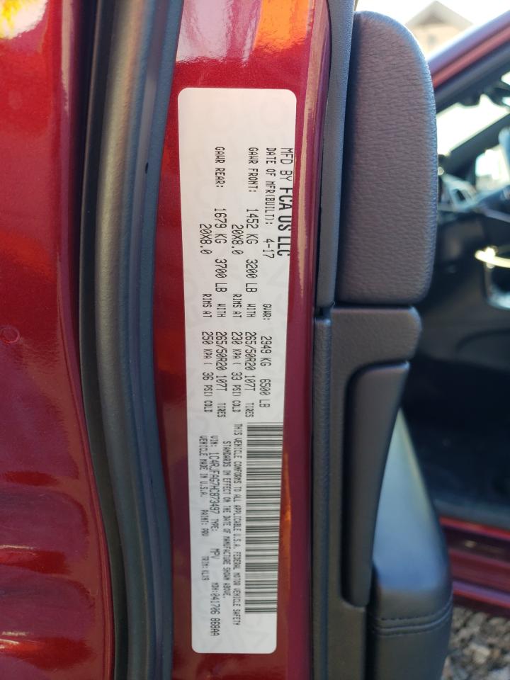 2017 Jeep Grand Cherokee VIN 1C4RJFAG7HC873497 Copart auction photo, front end damage thumbnail 13