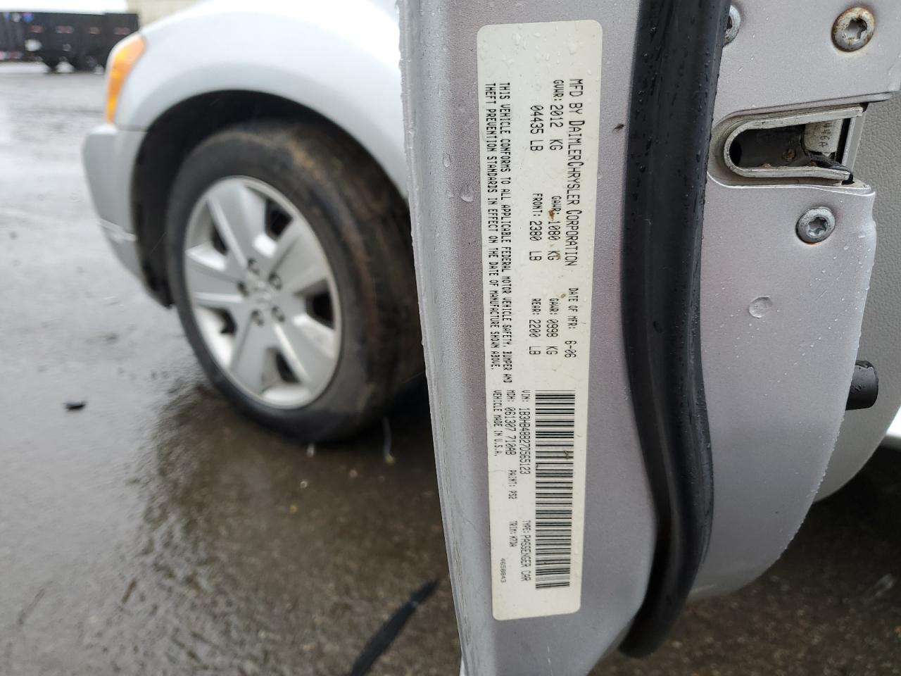 2007 Dodge Caliber VIN 1B3HB48B27D565123 Copart auction photo, all over damage thumbnail 12