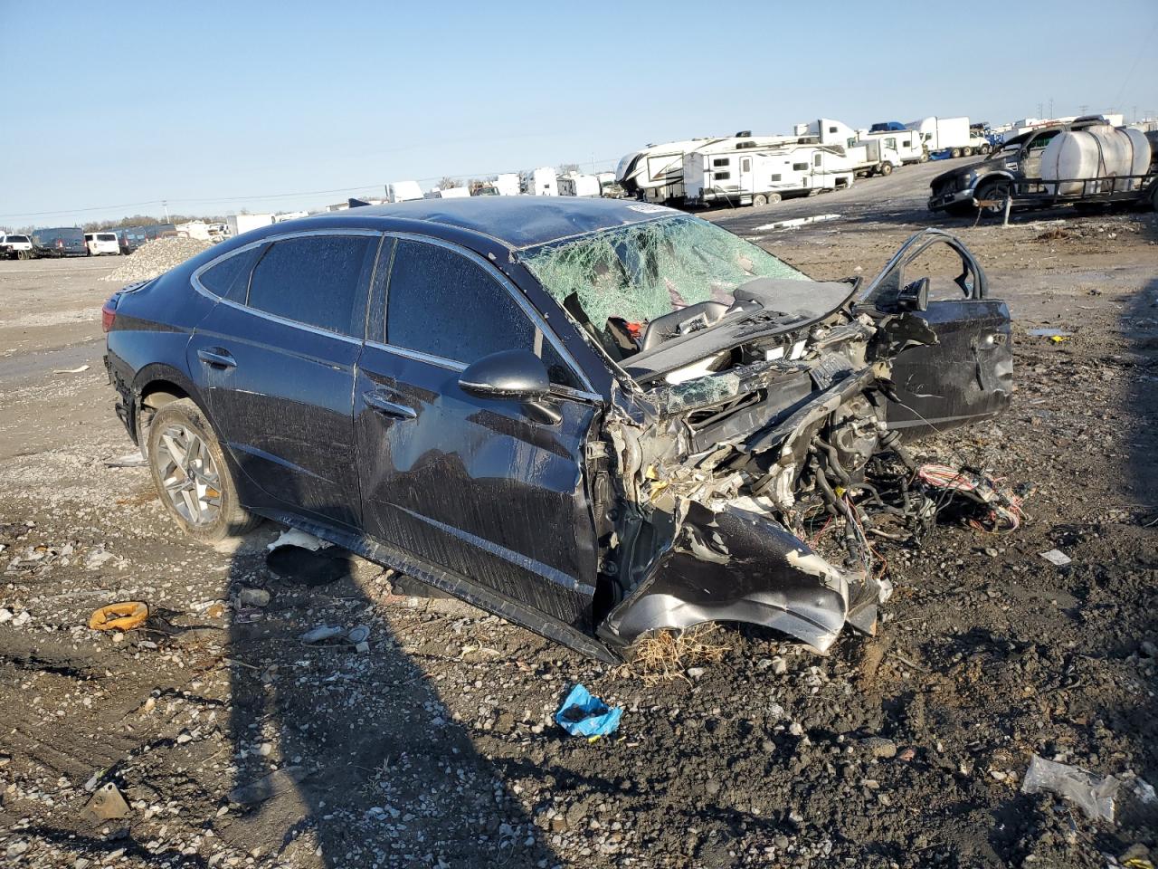 2020 Hyundai Sonata VIN 5NPEF4JA7LH038044 Copart auction photo, all over damage thumbnail 4
