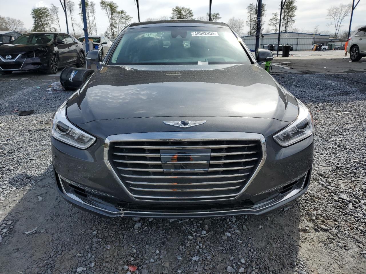 2018 Genesis G90 VIN KMHG34JA9JU043262 Copart auction photo, side / rear end damage thumbnail 5