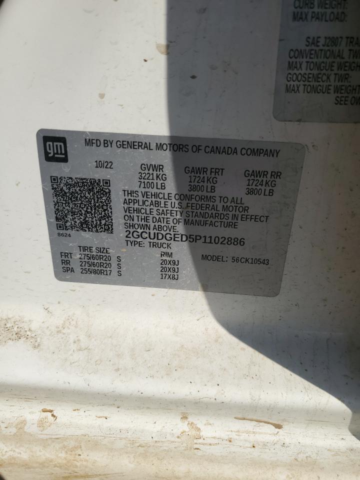 2023 Chevrolet Silverado VIN 2GCUDGED5P1102886 Copart auction photo, front end damage thumbnail 13