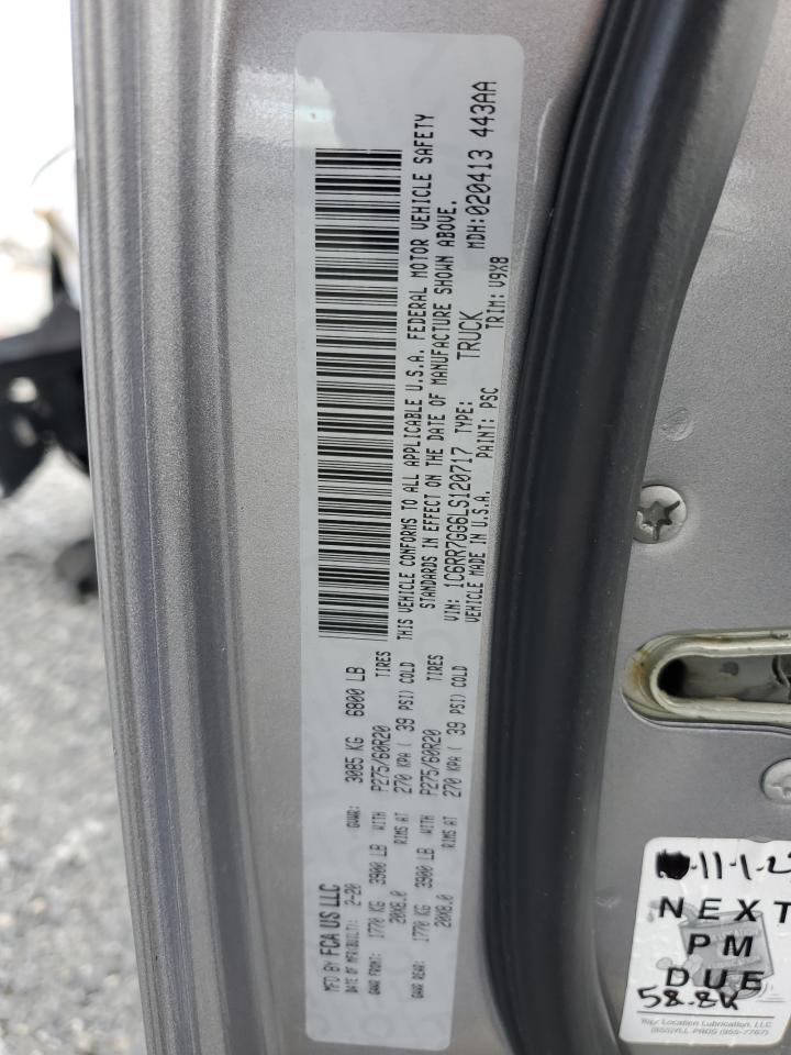 2020 RAM 1500 VIN 1C6RR7GG6LS120717 Copart auction photo, front end damage thumbnail 15