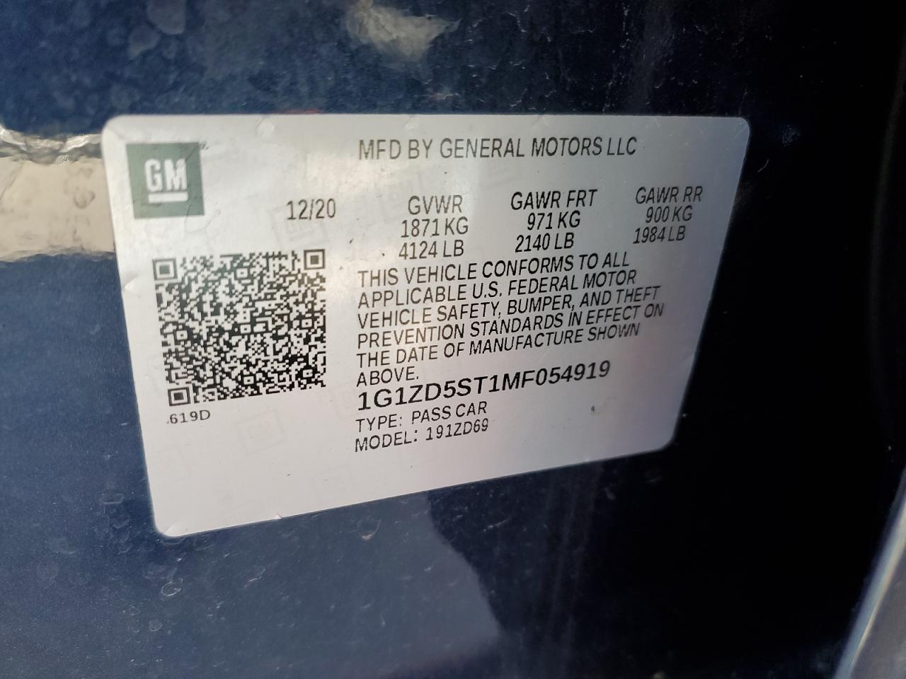 2021 Chevrolet Malibu VIN 1G1ZD5ST1MF054919 Copart auction photo, burn / all over damage thumbnail 13