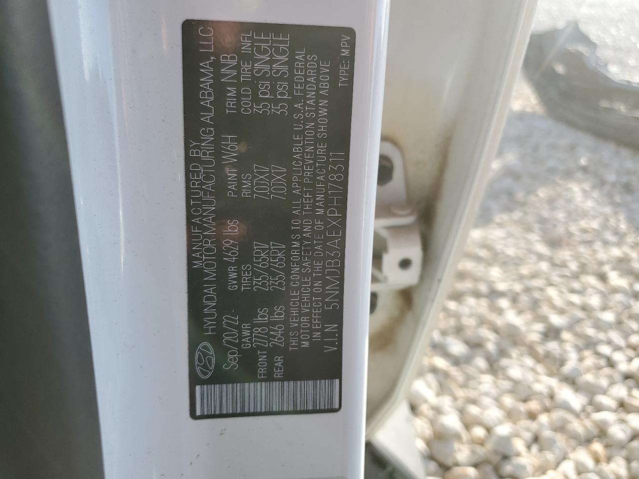 2023 Hyundai Tucson VIN 5NMJB3AEXPH178311 Copart auction photo, front end damage thumbnail 16